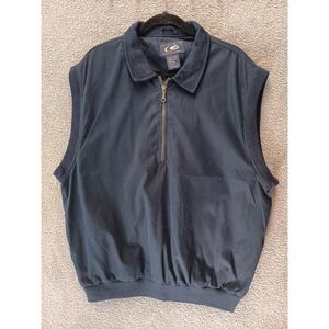 Cyrk Clothing‎ Company Navy Sleeveless Zip Vest Men's L Lined Golf